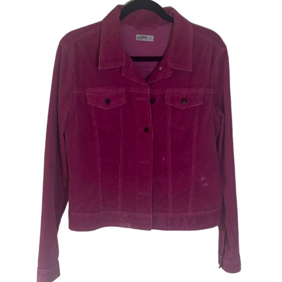Women's Gap 1969 Med. Purple Corduroy Jacket. Button up long sleeve collar. 254 - Picture 1 of 9